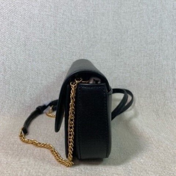 NEW Tory Burch Robinson Black Saffiano Leather Chain Wallet/MINI Crossbody Bag - Picture 5 of 13